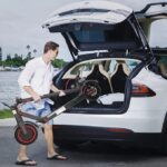 Patinete eléctrico Aovopro, 30km de autonomía, motor de 350 w, plegable, de 8,5 pulgadas, capacidad de carga 120 kg (AV01-amarillo) Original - Imagen 5