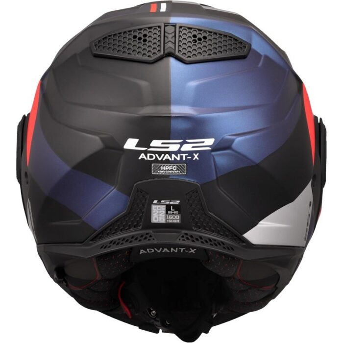 LS2 Advant X Ultra FF901 Casco Modular Fibra de Vidrio Azul/Rojo Original - Imagen 2