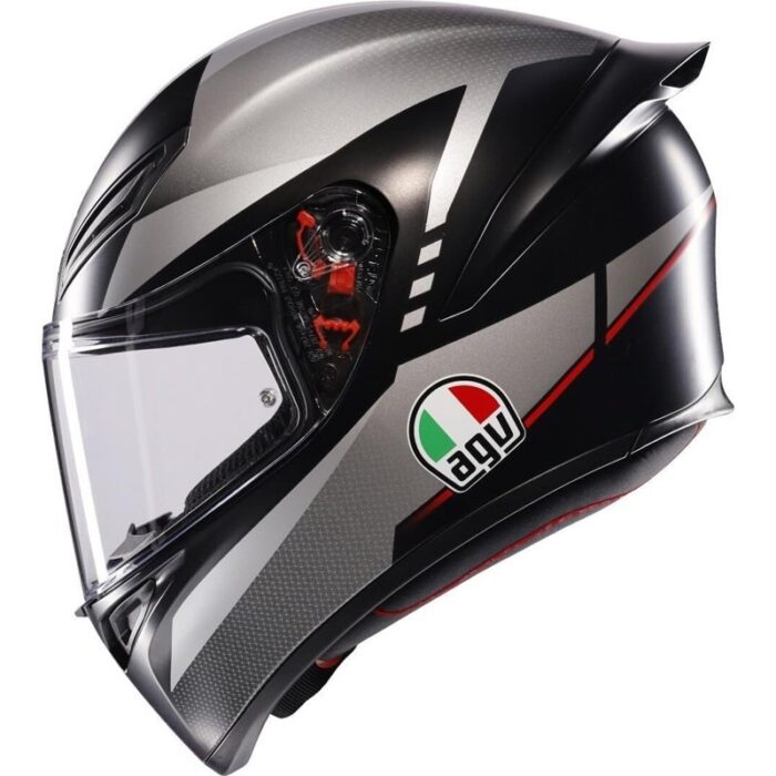 AGV K1 S Lap Negro Mate Rojo Casco de Motocicleta - Imagen 3