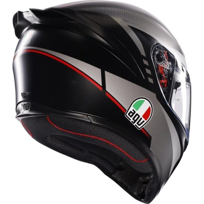 AGV K1 S Lap Negro Mate Rojo Casco de Motocicleta - Imagen 6