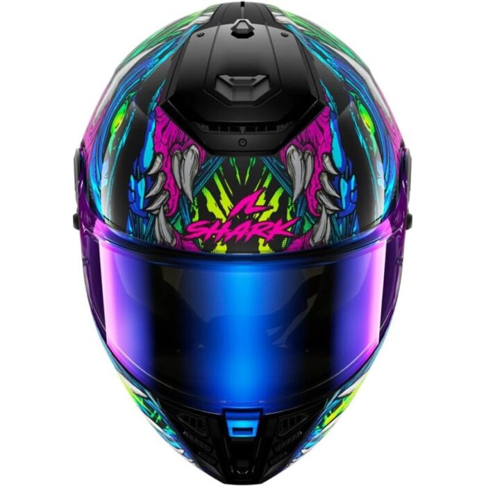 Shark Spartan RS Shaytan Negro Verde Violeta Casco Integral de Moto Original - Imagen 3