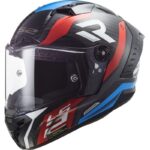 LS2 Thunder Carbon Supra FF805 Rojo/azul Casco Integral Moto - Imagen 6