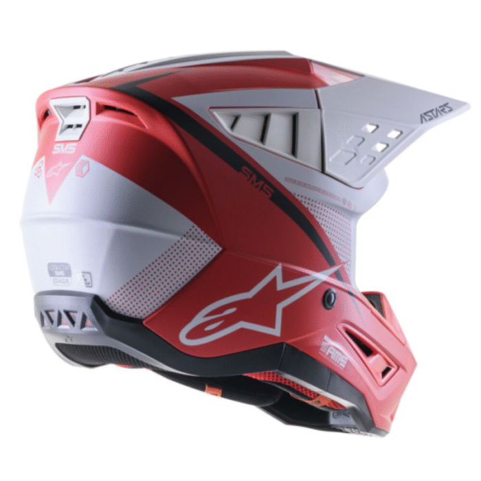 Alpinestars S-M5 Rayón Rojo/Blanco Casco de Motocross - Imagen 7