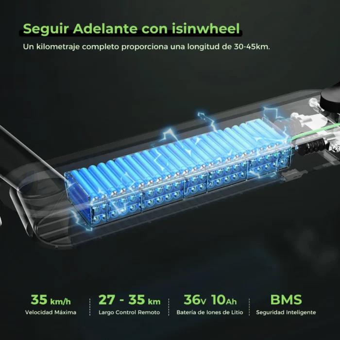 S9Max isinwheel 35km 35km/h 500W Patinete Eléctrico Original - Imagen 22