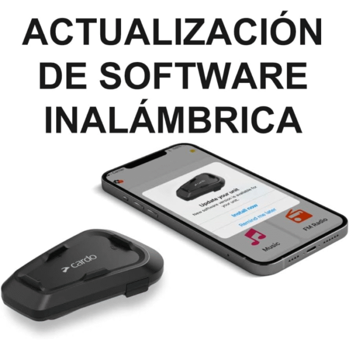 Cardo Spirit Intercomunicador Bluetooth para Motocicleta Negro Individual Original - Imagen 2