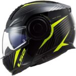 LS2 FF902 Scope II Skid Negro Amarillo Casco Modular Moto - Imagen 4