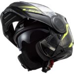 LS2 FF902 Scope II Skid Negro Amarillo Casco Modular Moto - Imagen 5