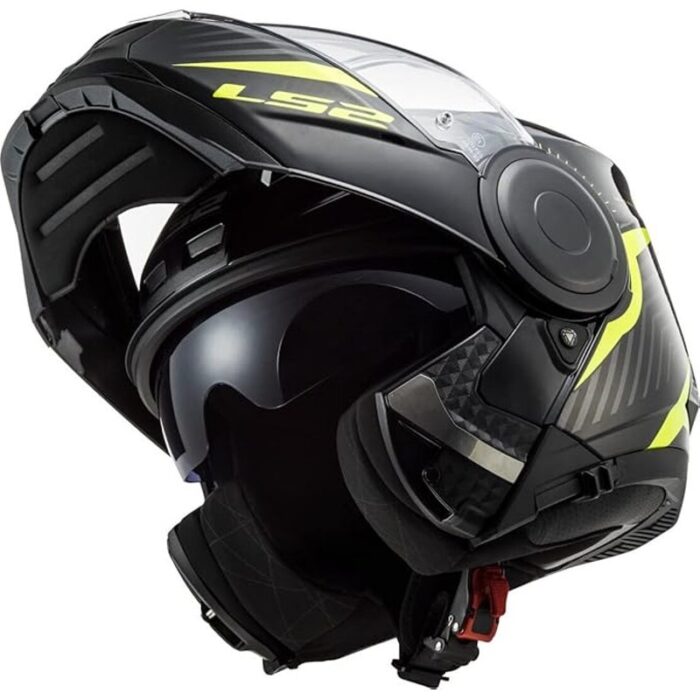 LS2 FF902 Scope II Skid Negro Amarillo Casco Modular Moto - Imagen 5