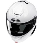 HJC i91 Solid Pearl White Casco Modular Moto - Imagen 2