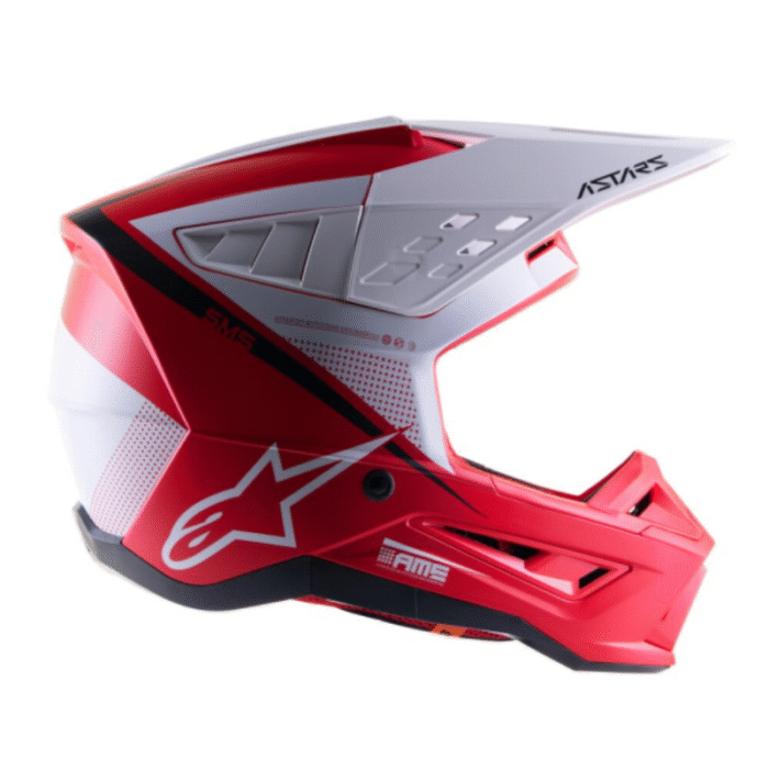Alpinestars S-M5 Rayón Rojo/Blanco Casco de Motocross - Imagen 4