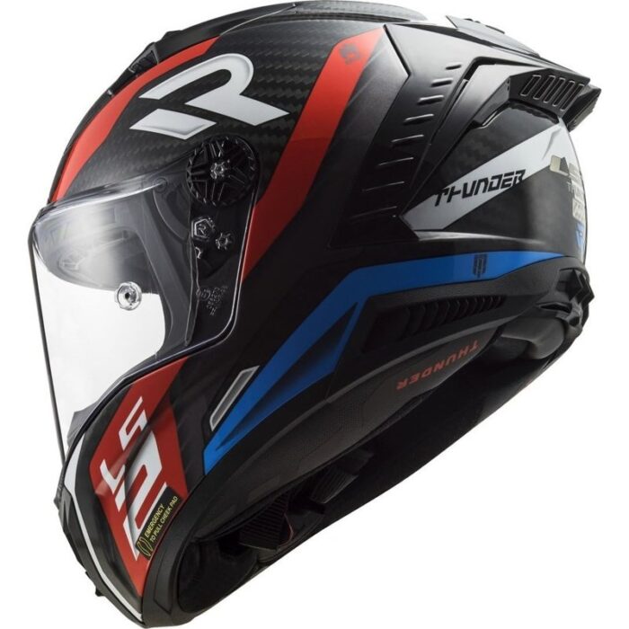 LS2 Thunder Carbon Supra FF805 Rojo/azul Casco Integral Moto - Imagen 4
