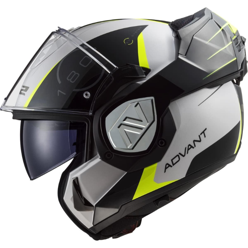 modern-black-silver-motorcycle-helmet-advant.png LS2 FF906 Advant Codex Casco Modular Blanco/Negro - Imagen 1