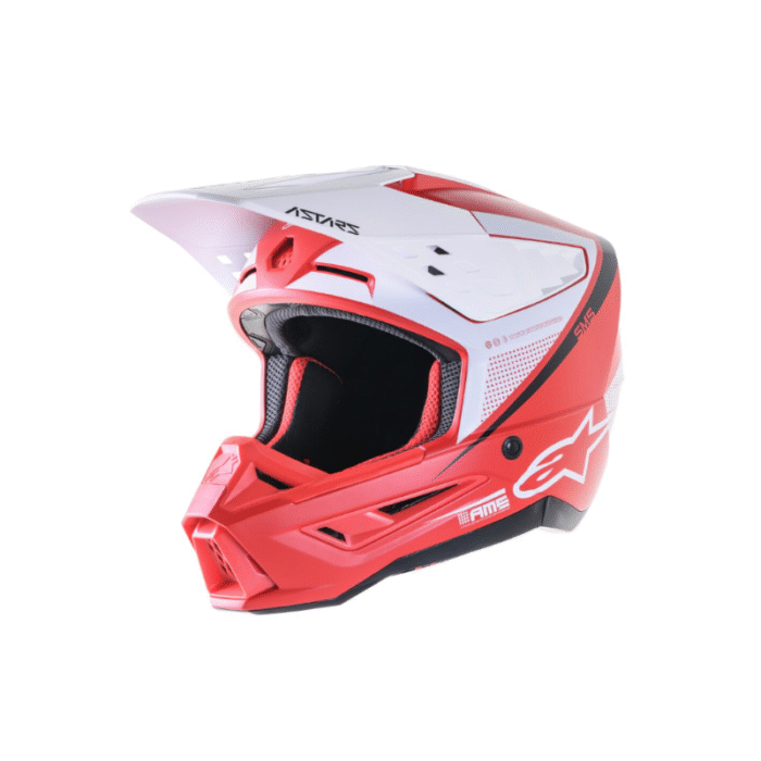 Alpinestars S-M5 Rayón Rojo/Blanco Casco de Motocross - Imagen 2