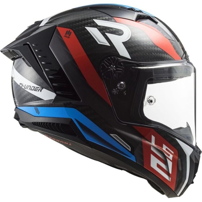 LS2 Thunder Carbon Supra FF805 Rojo/azul Casco Integral Moto - Imagen 5