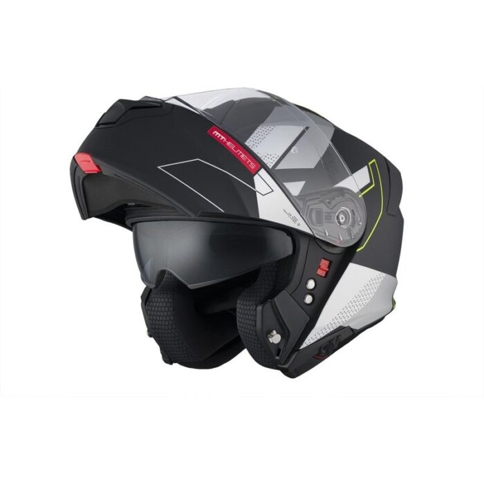 MT Genesis SV Talo Negro/Gris/Amarillo Flúor Mate Casco Integral de Moto Original - Imagen 6